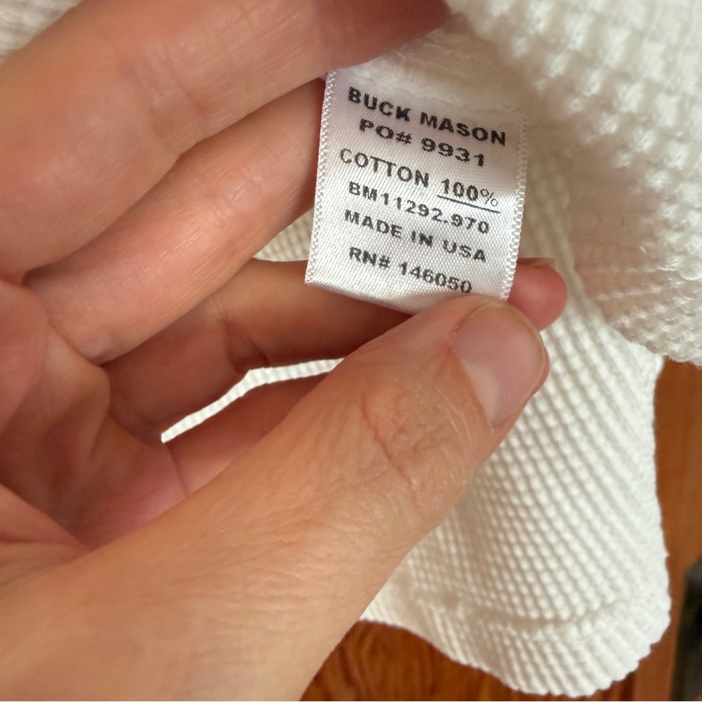 Buck Mason Toughknit Thermal Long Sleeve Crew shirt. - Picture 8 of 8